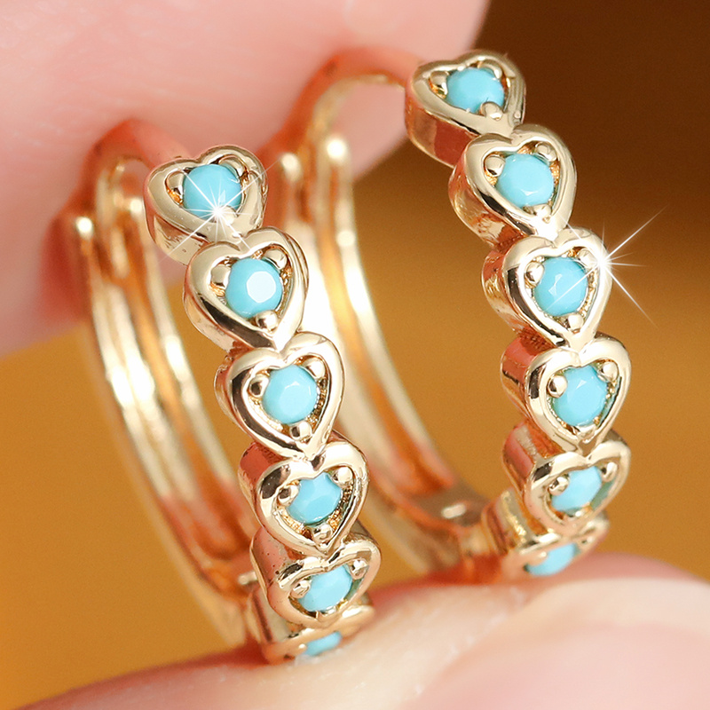 Women's Textured Copper Hollow Round Hoops Set